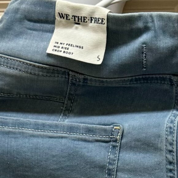 FREE PEOPLE We The Free In My Feelings Cropped Slim Flare Jeans New with Tags - Picture 6 of 6